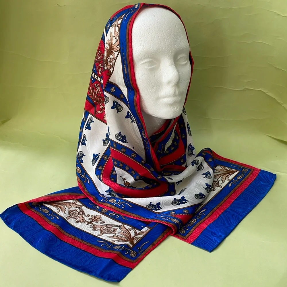 Vintage multicolored silk scarf